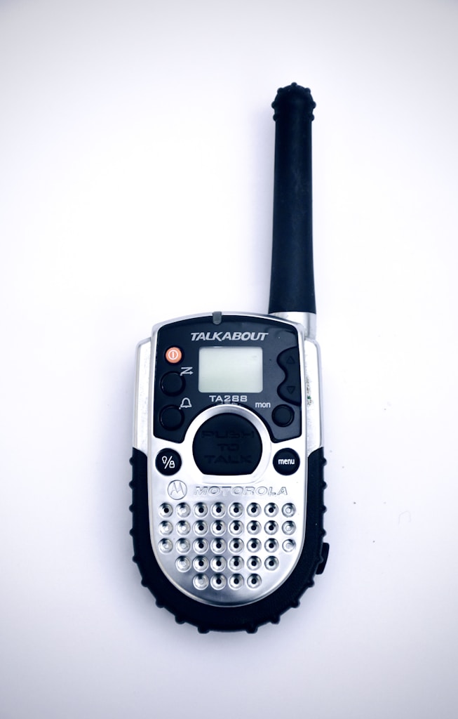 walkie talkie security black and gray sony digital device