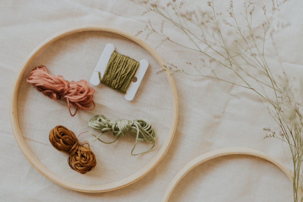 brown rope on brown wooden heart shaped tray