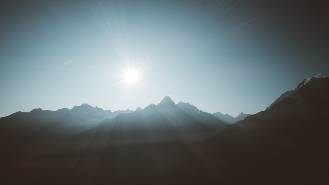 sun rays over the mountains