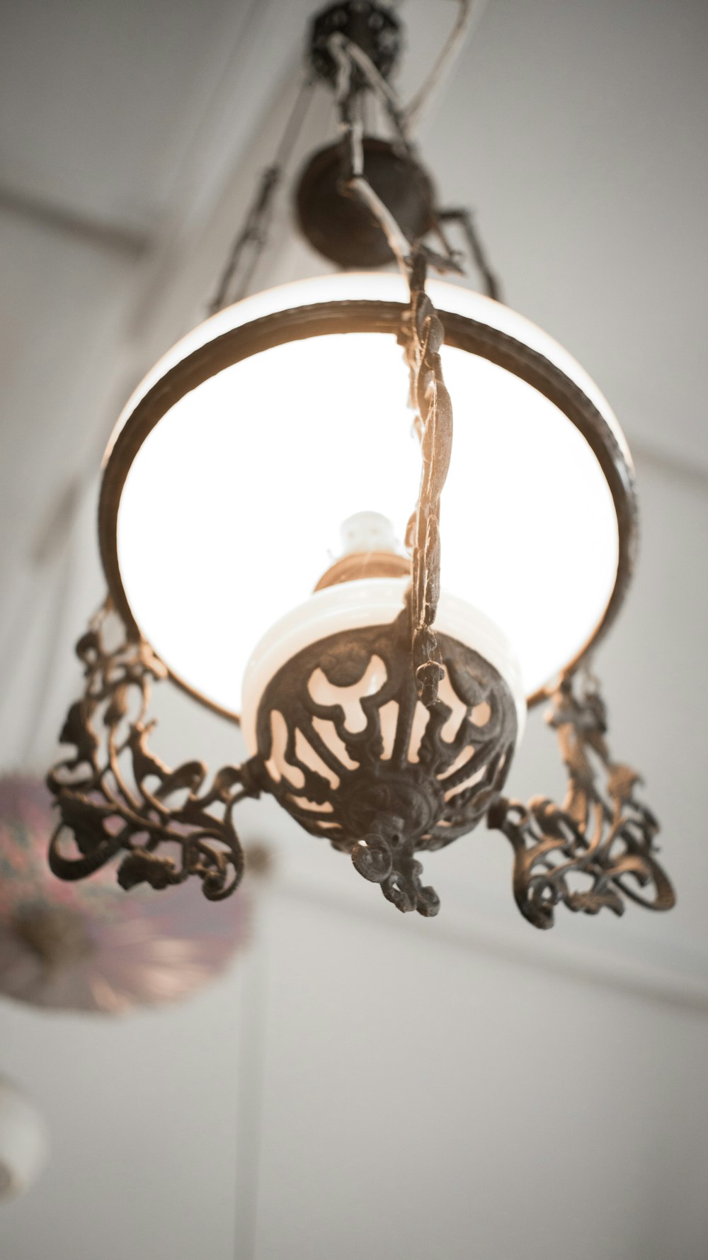 black and white floral pendant lamp
