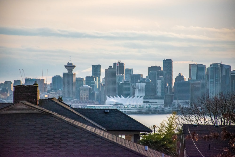 city skyline under white sky during daytime