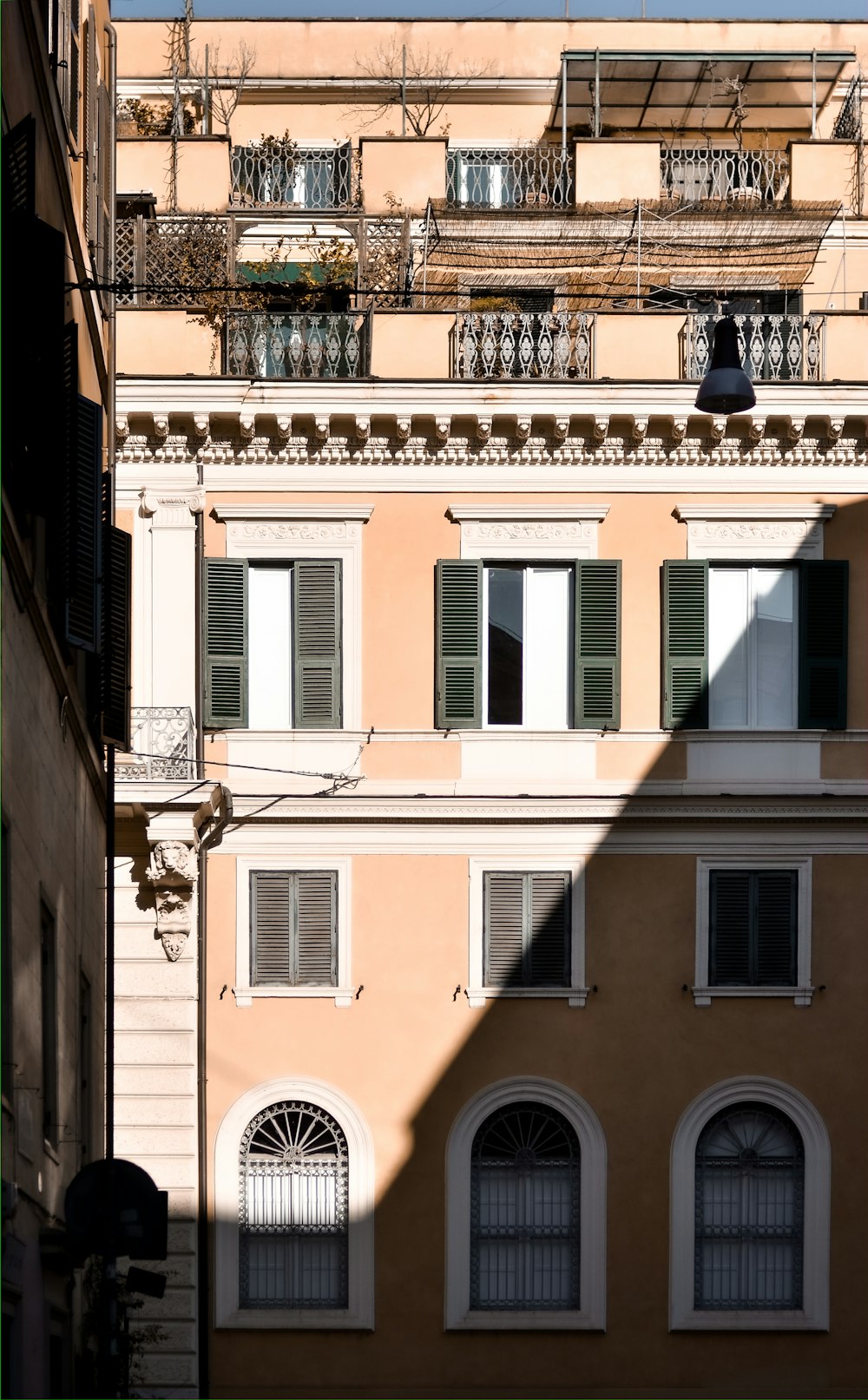 white and pink concrete building