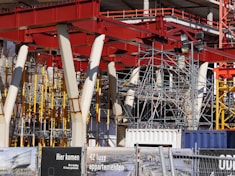 Modern construction site showcasing precise engineering and high-quality materials.