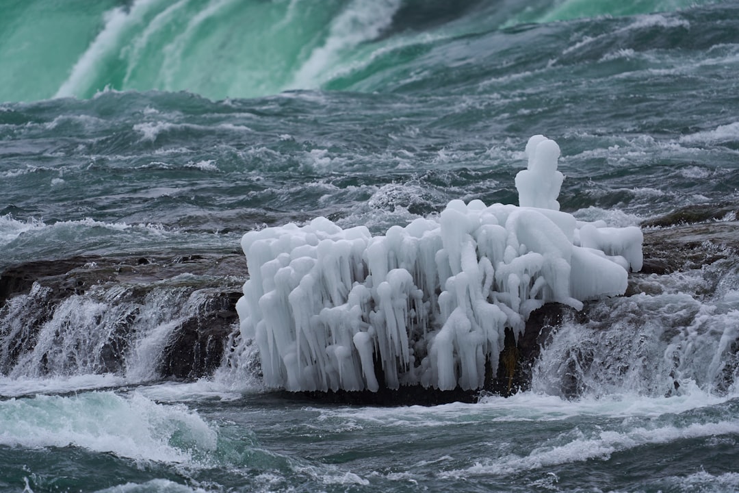 ice blocks on body of water
