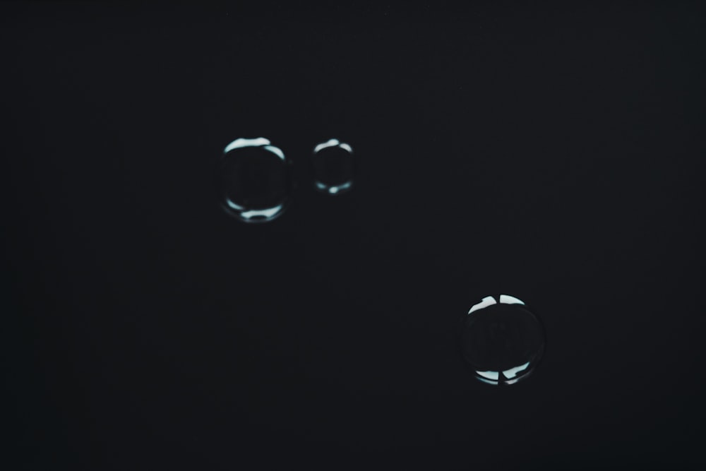 water droplets on black background