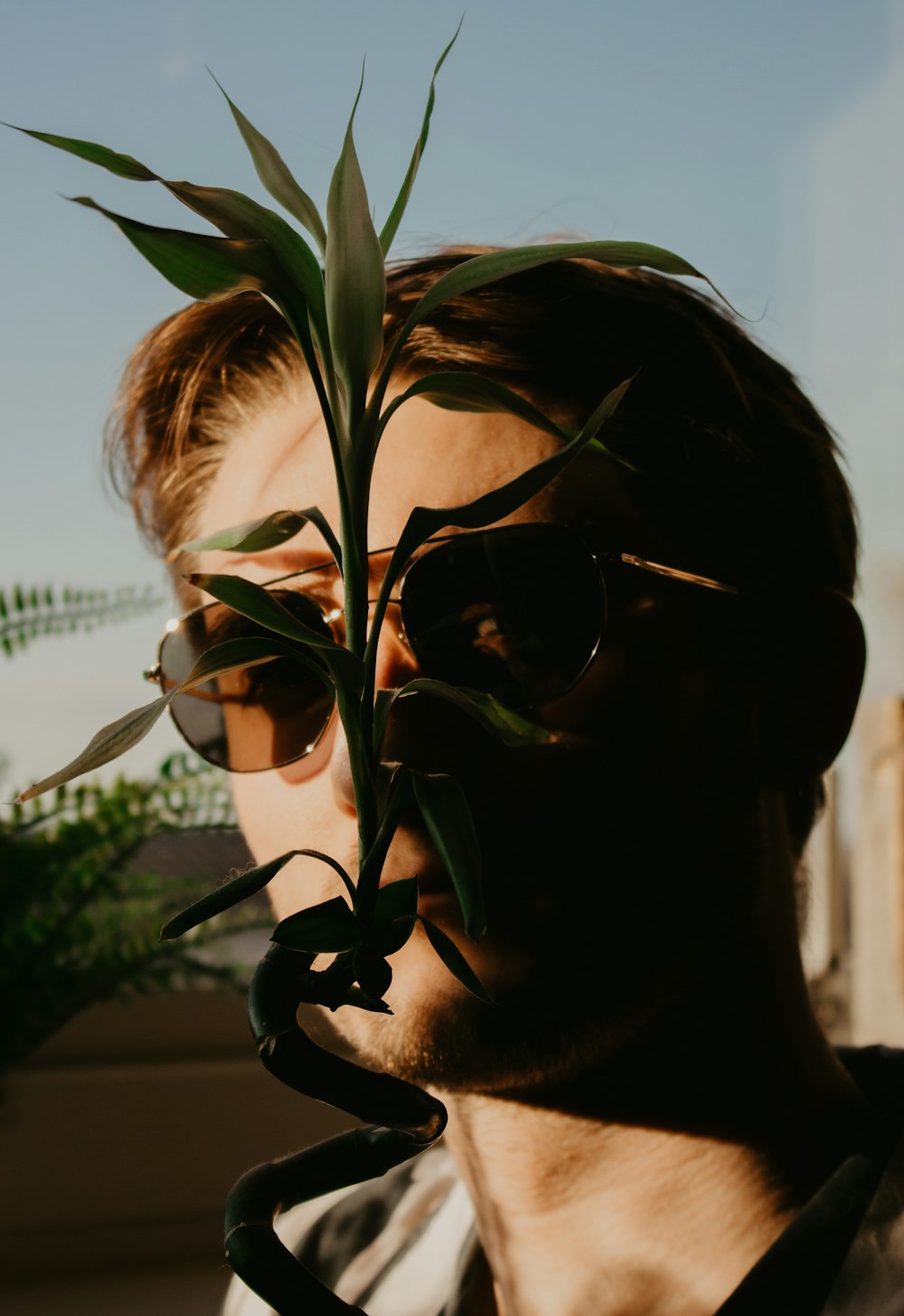 man wearing black sunglasses with black frame