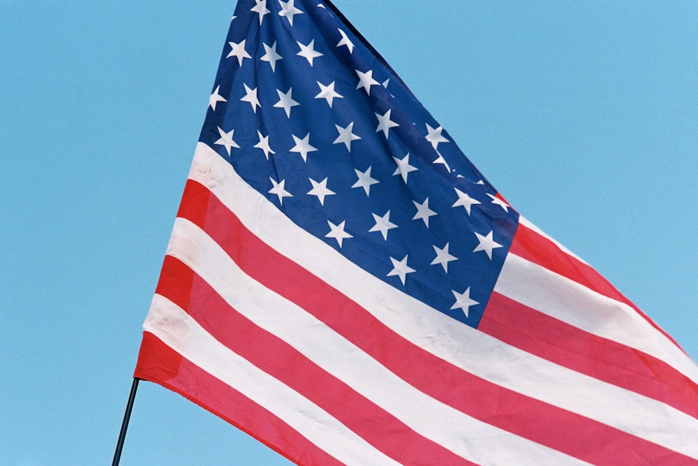 US eine Flagge auf der Stange