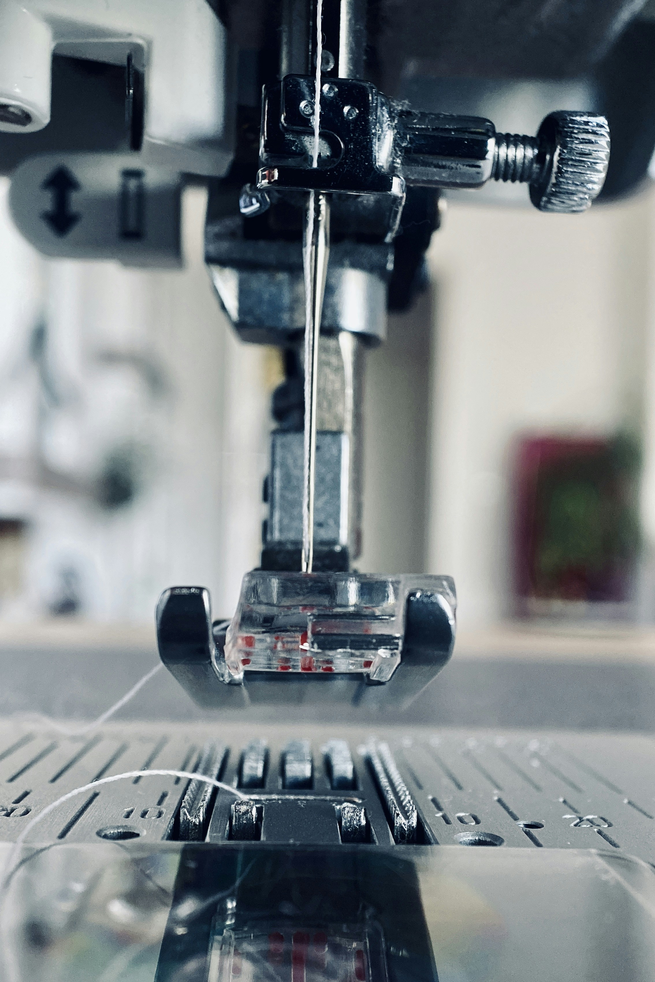 black and silver sewing machine