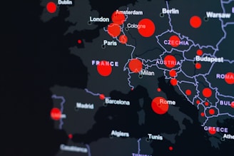 red and black round illustration