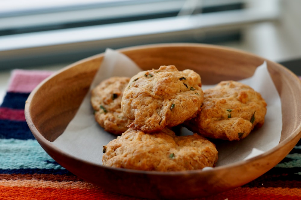 brown cookies on white ceramic plate