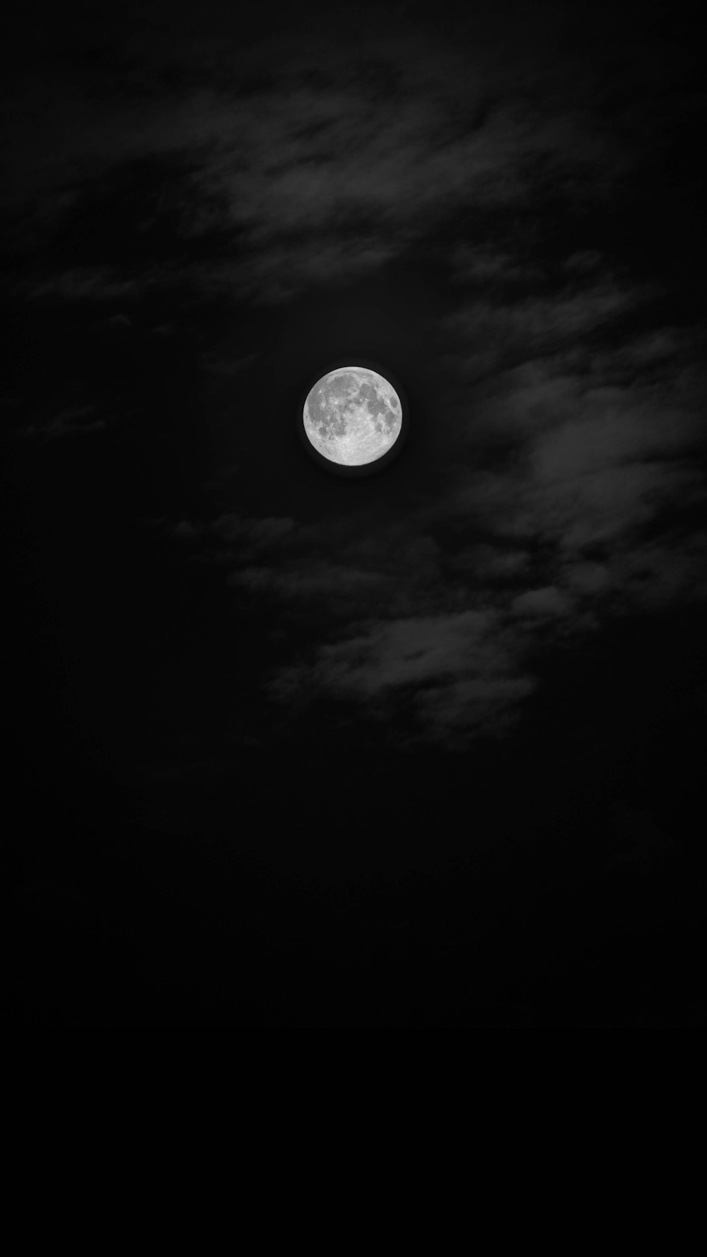 full moon in grayscale photography