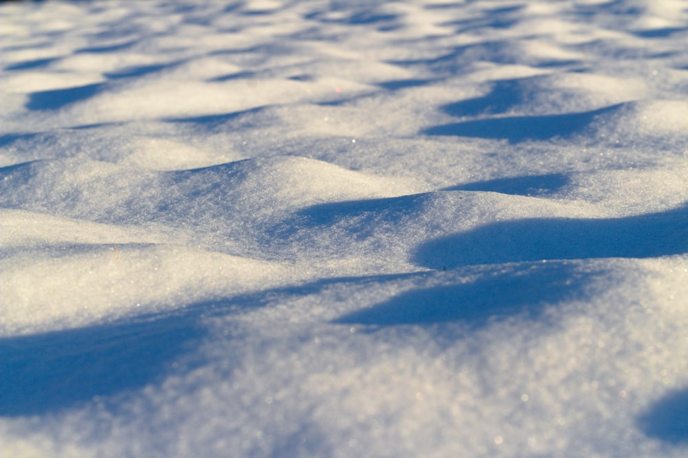 white snow on blue sky