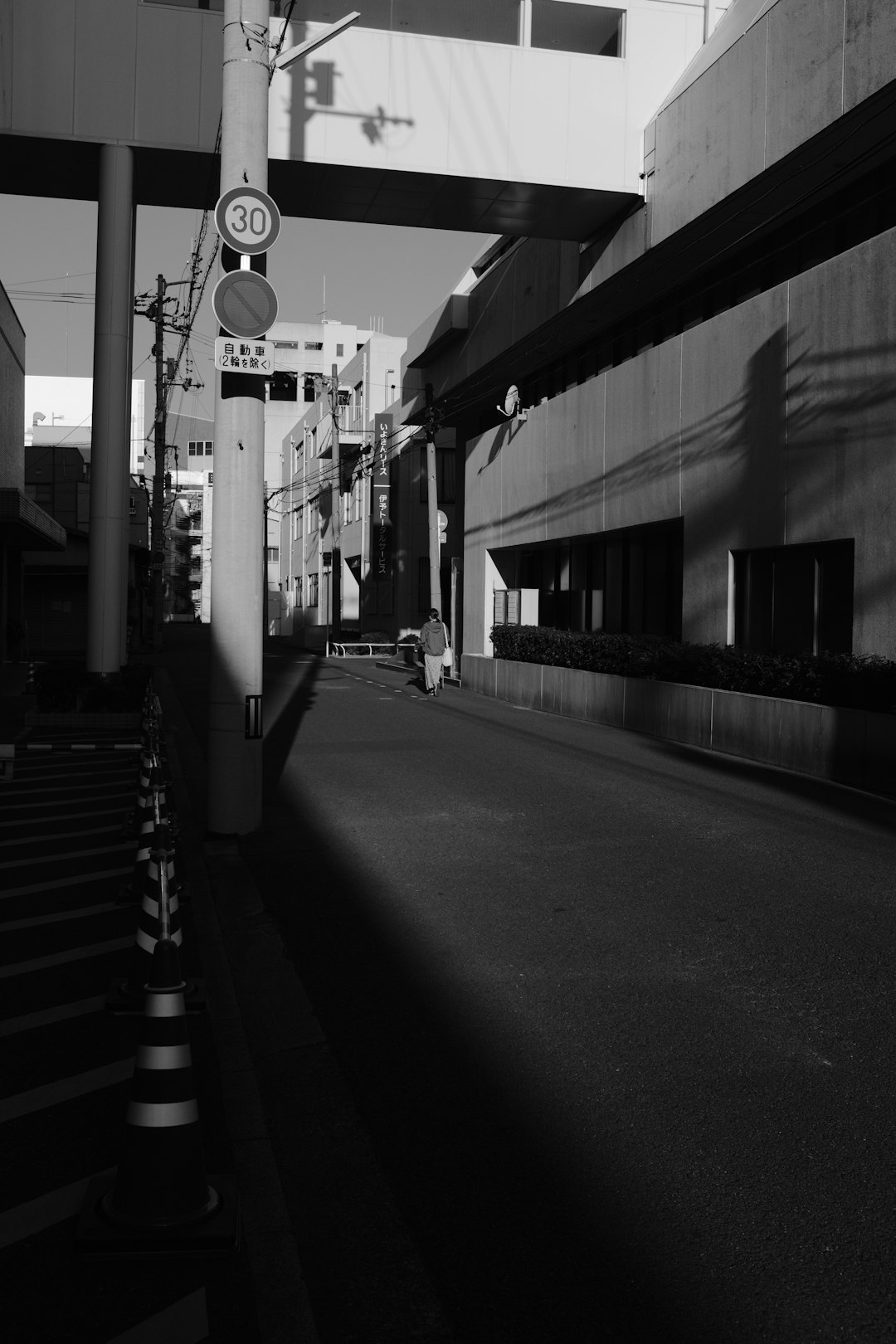 grayscale photo of a road