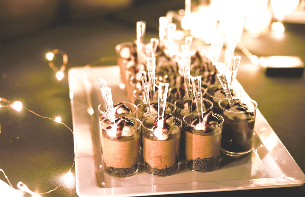 brown and white glass jars