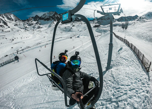 School group in ski gear