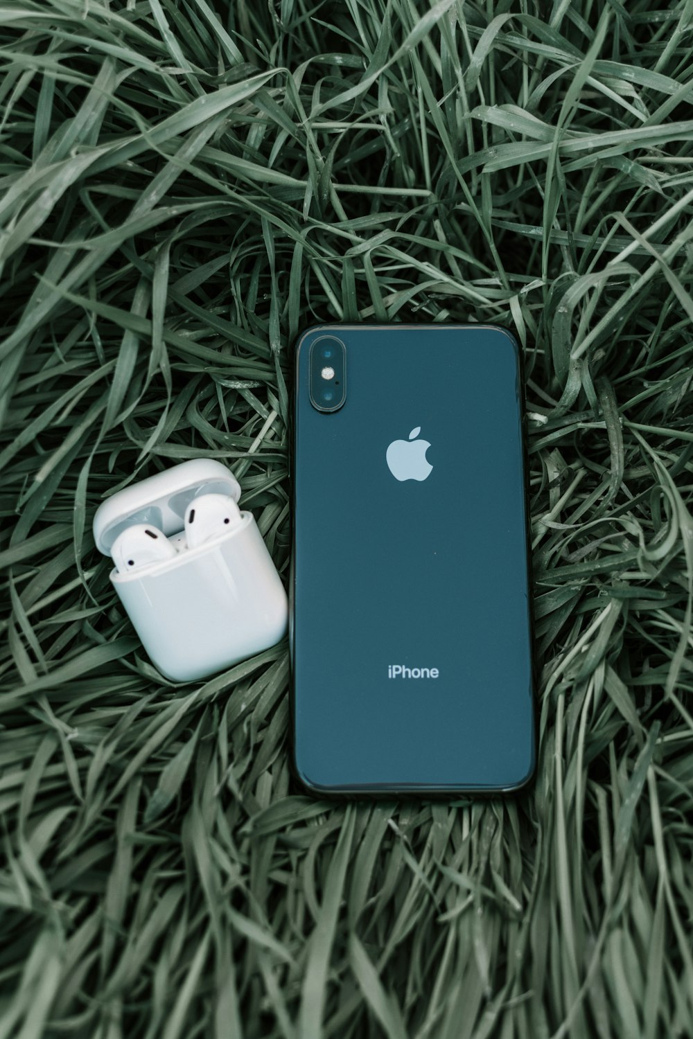 blue iphone 5 c on green grass