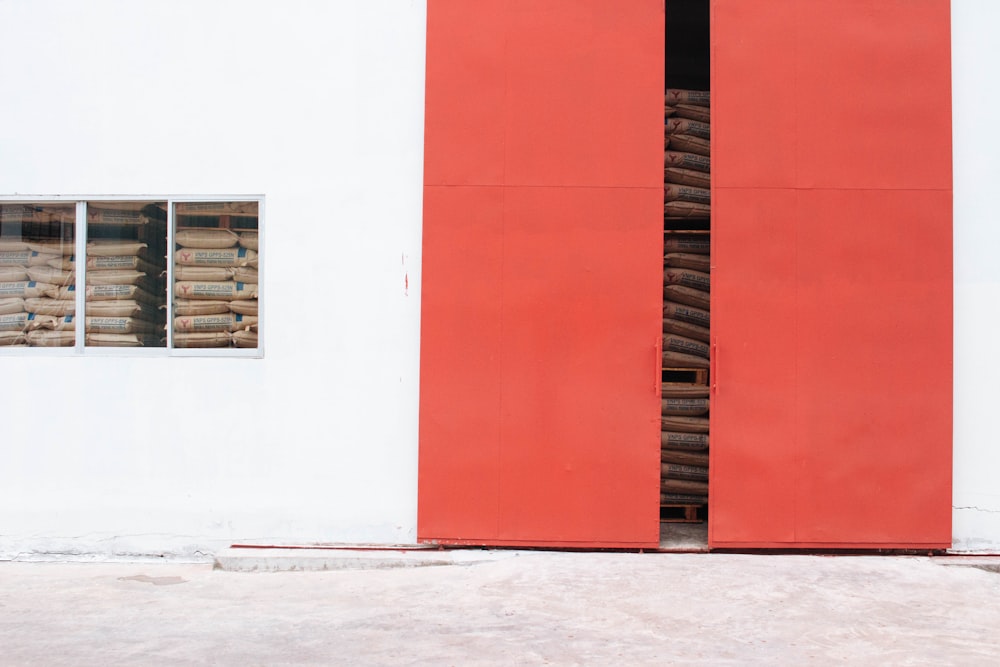 red and white painted wall