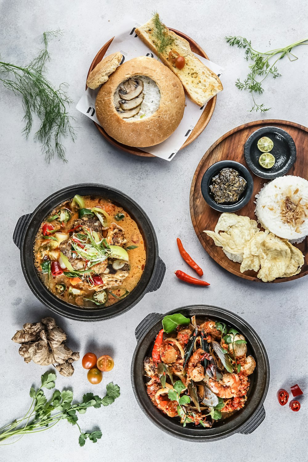 cooked food on black round plate