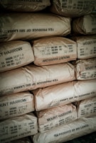brown and white plastic packs