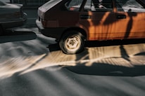 brown car on the road