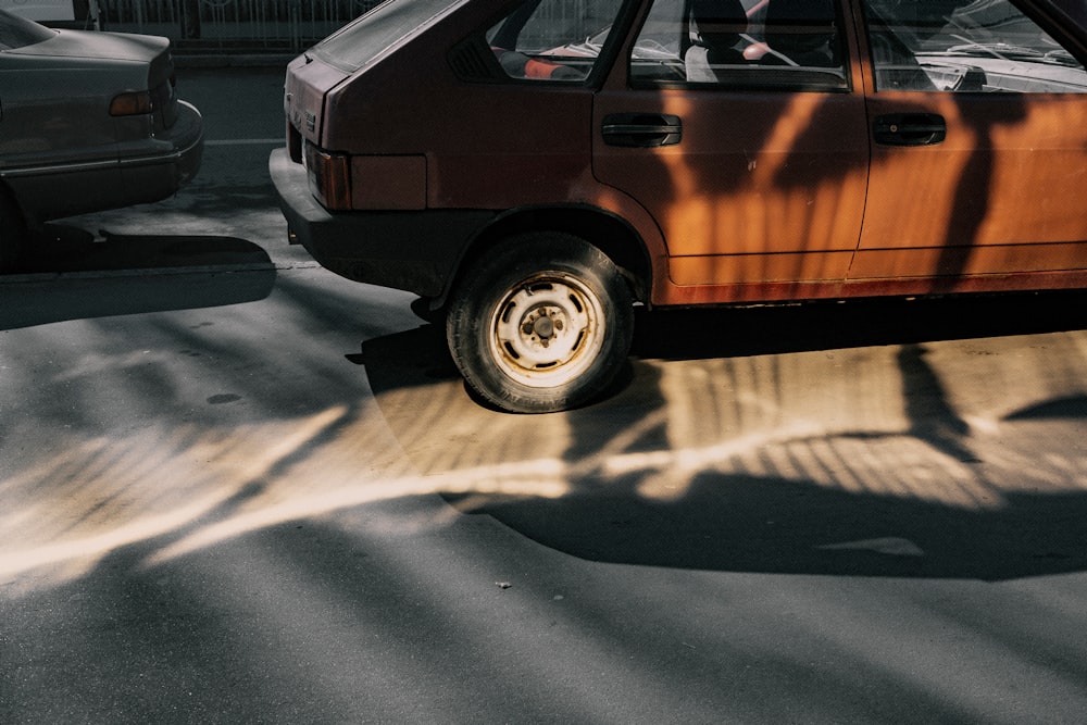 brown car on the road