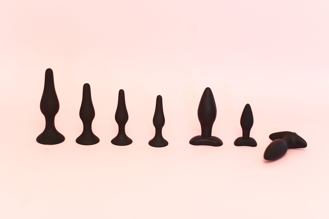 Sex toy - butt plugs lined up.