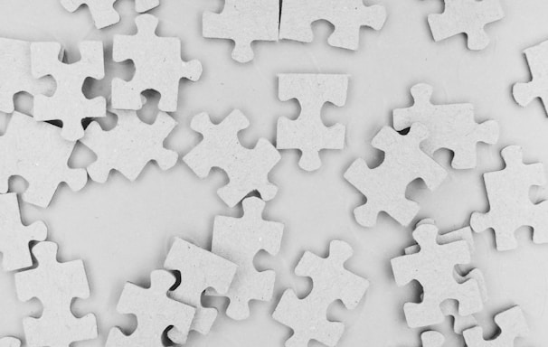 white and black jigsaw puzzle