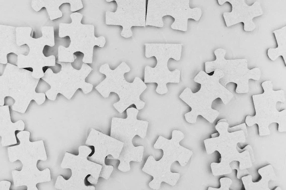 white and black jigsaw puzzle