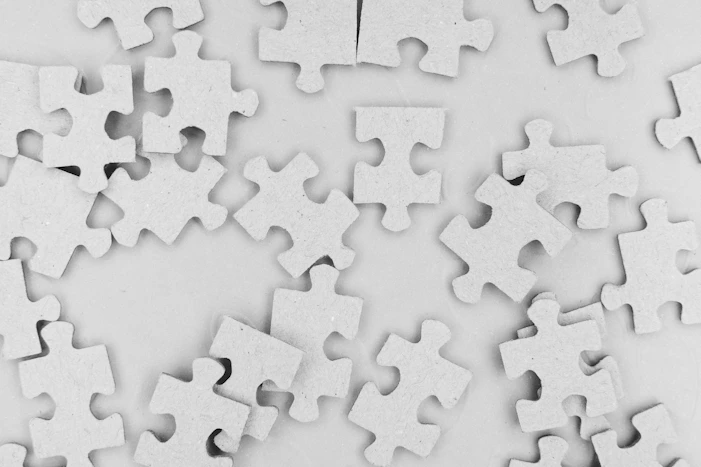white and black jigsaw puzzle