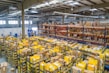 yellow and white plastic box lot