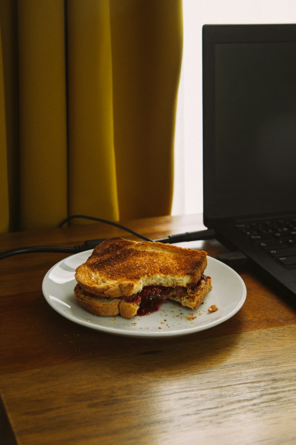 bread on white ceramic plate