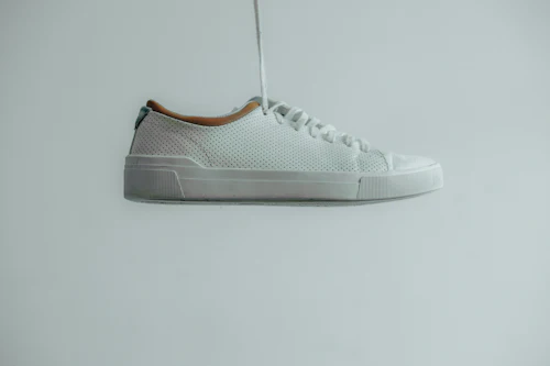 White leather trainer