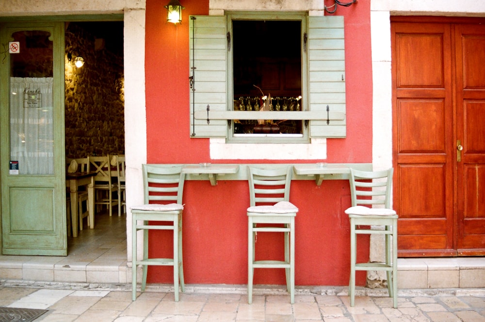 red and white wooden house