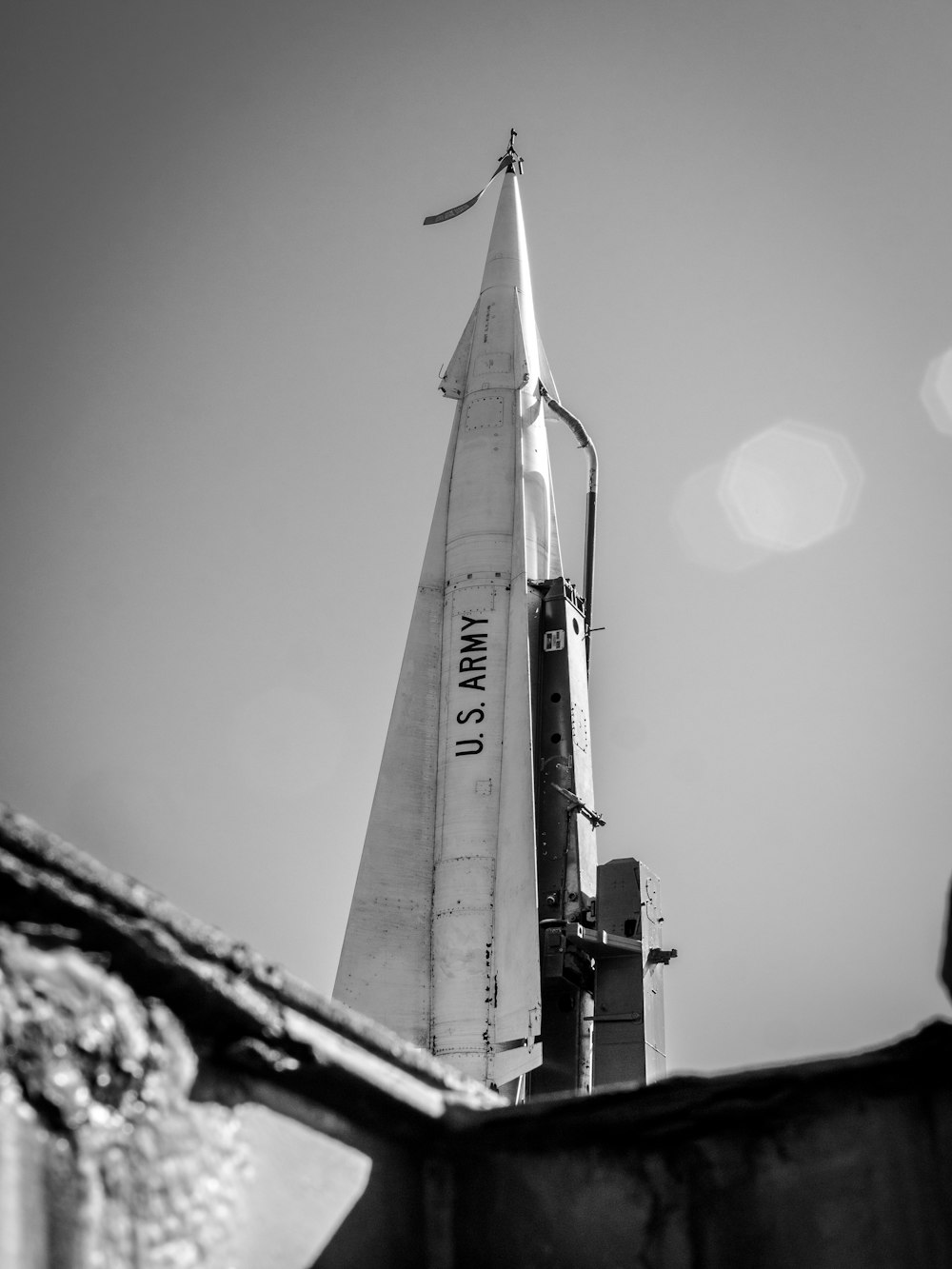 grayscale photo of space ship