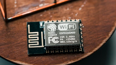 a close up of a small electronic device on a table