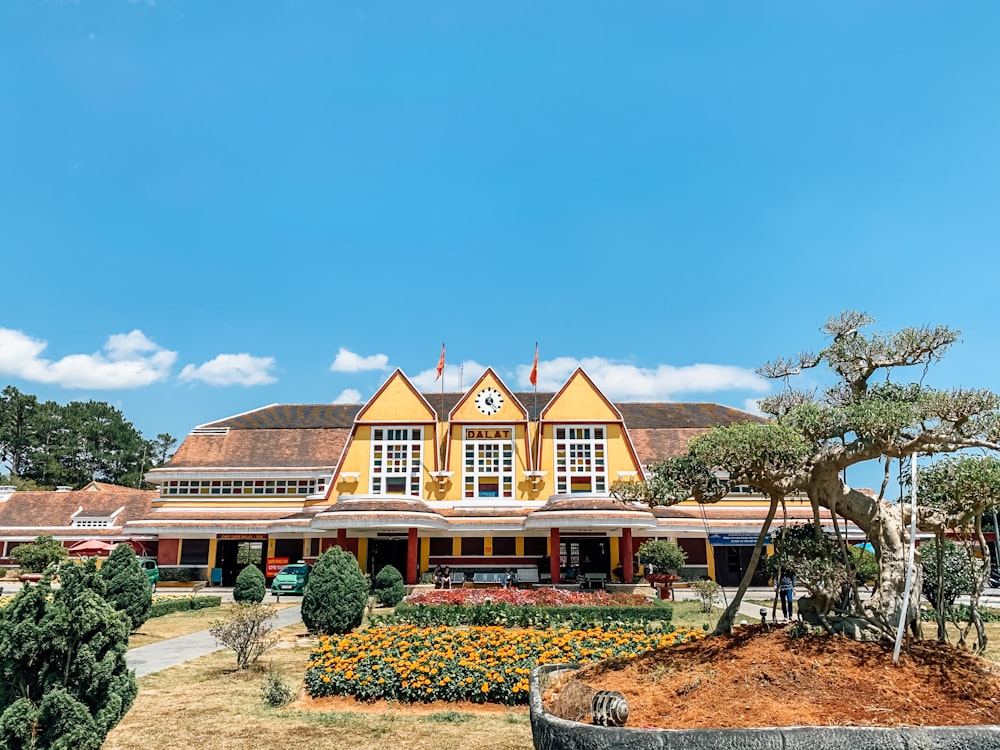 brown wooden house near green trees under blue sky during daytime