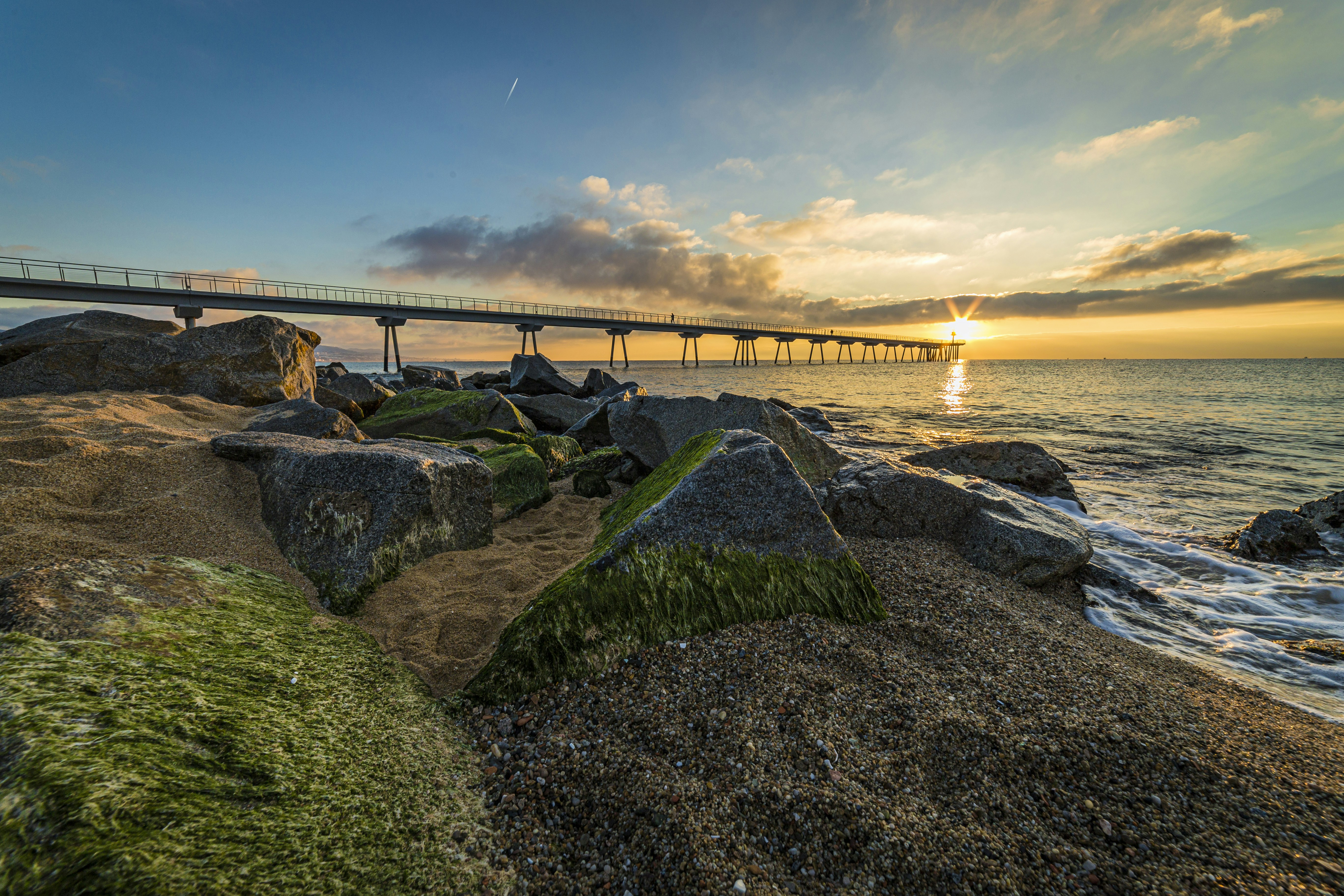 brown wooden bridge over the sea during daytime