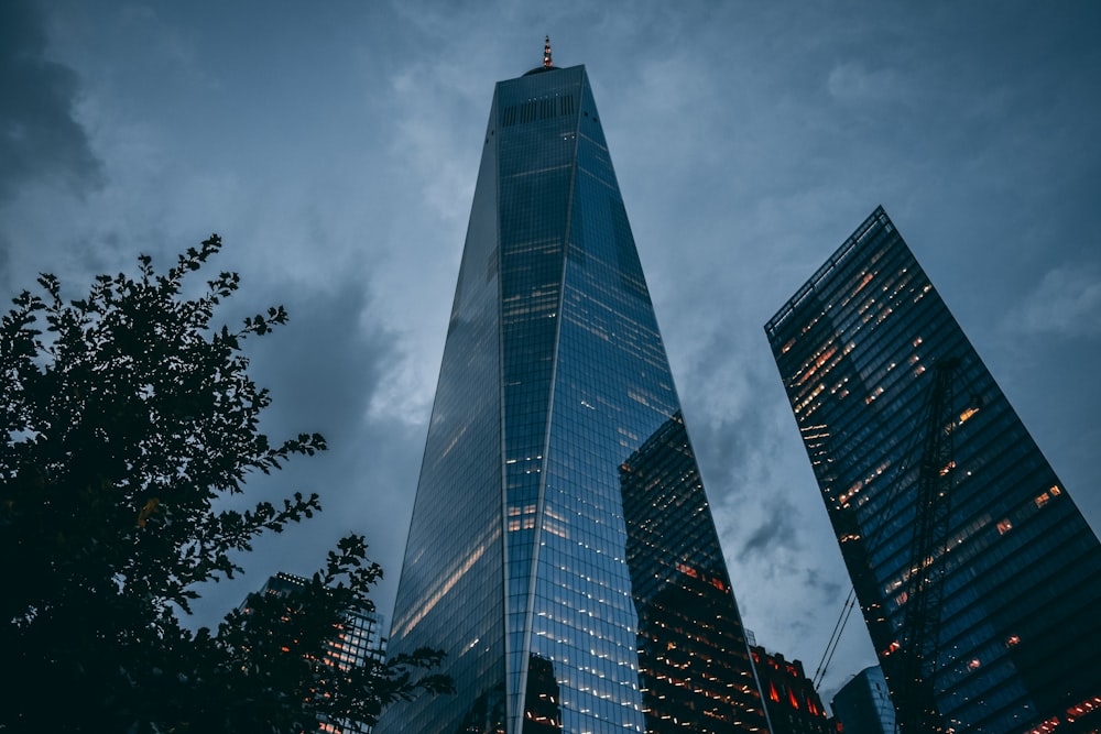 low angle photography of high rise building