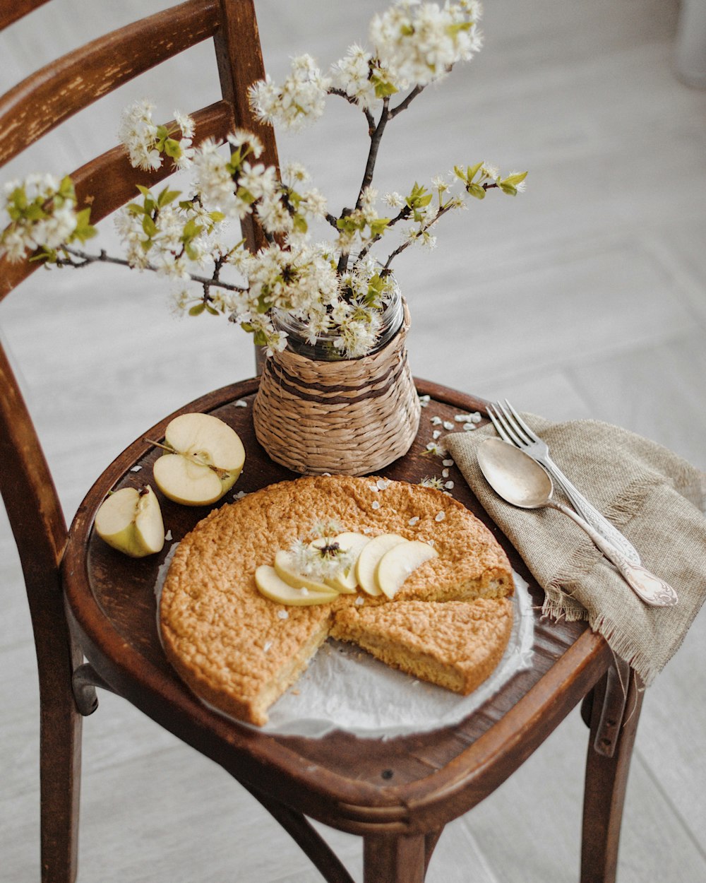 bread on brown wooden round plate