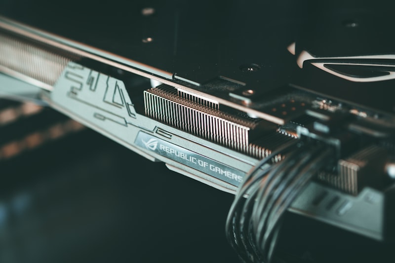 Close-up of GPU hardware components