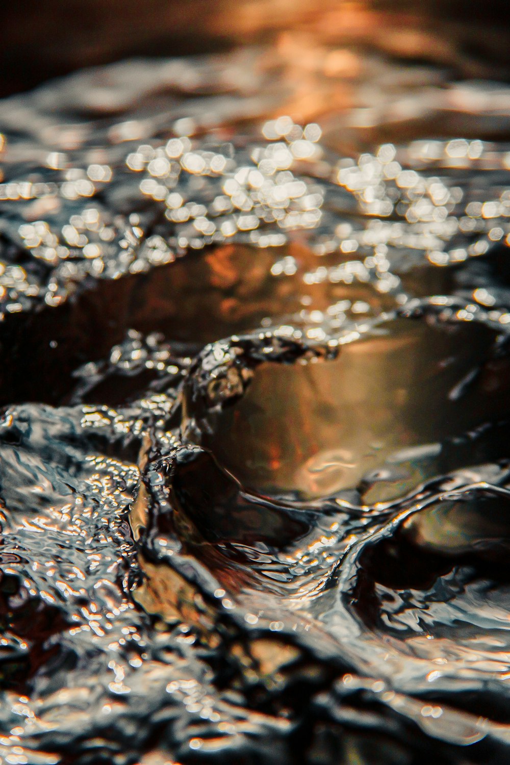 water splash in close up photography