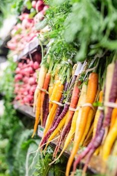 Fresh orange & purple carrots. Healthy meals, gluten free meal prep, Best dairy-free chef Portland