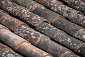 brown and black roof tiles