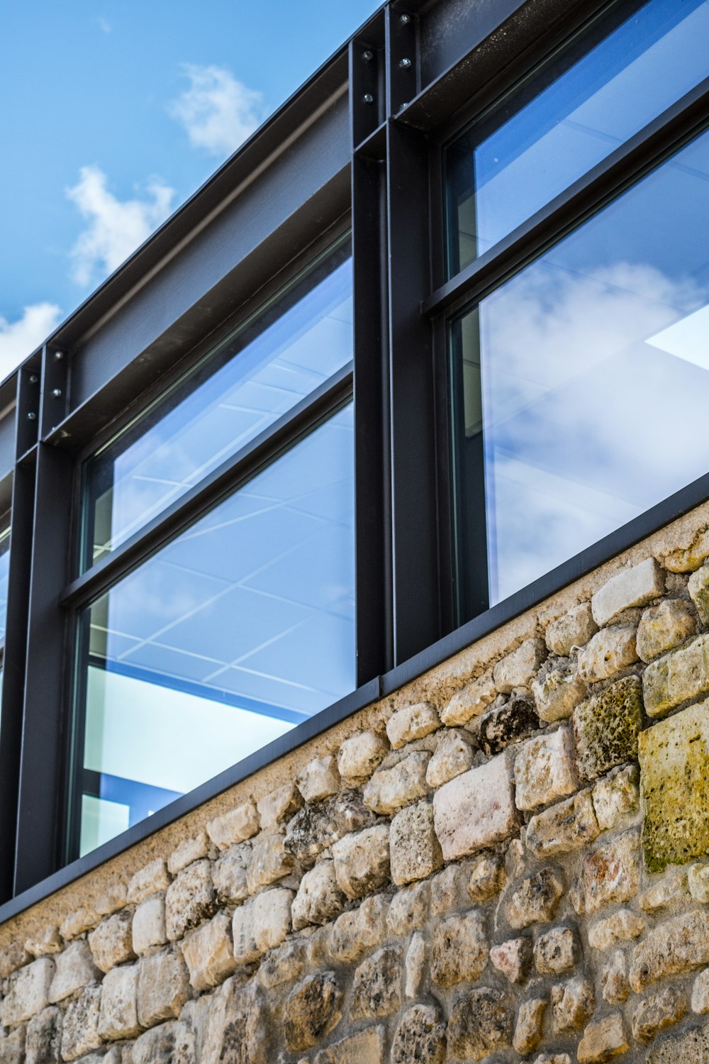 white wooden framed glass window