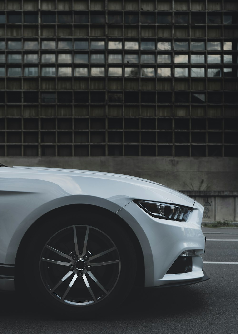 white car with chrome wheel