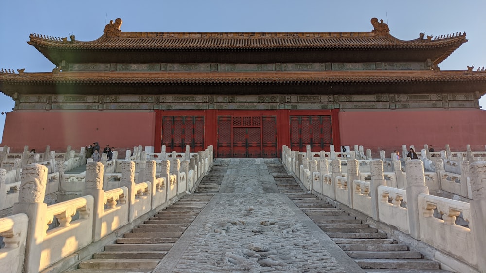 red and white concrete building