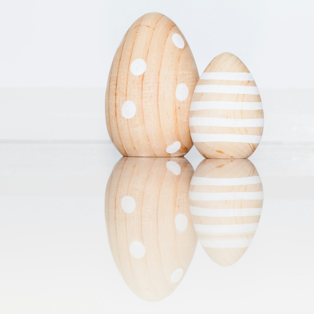 brown wooden egg shaped decor