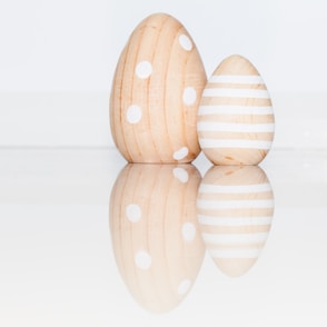brown wooden egg shaped decor