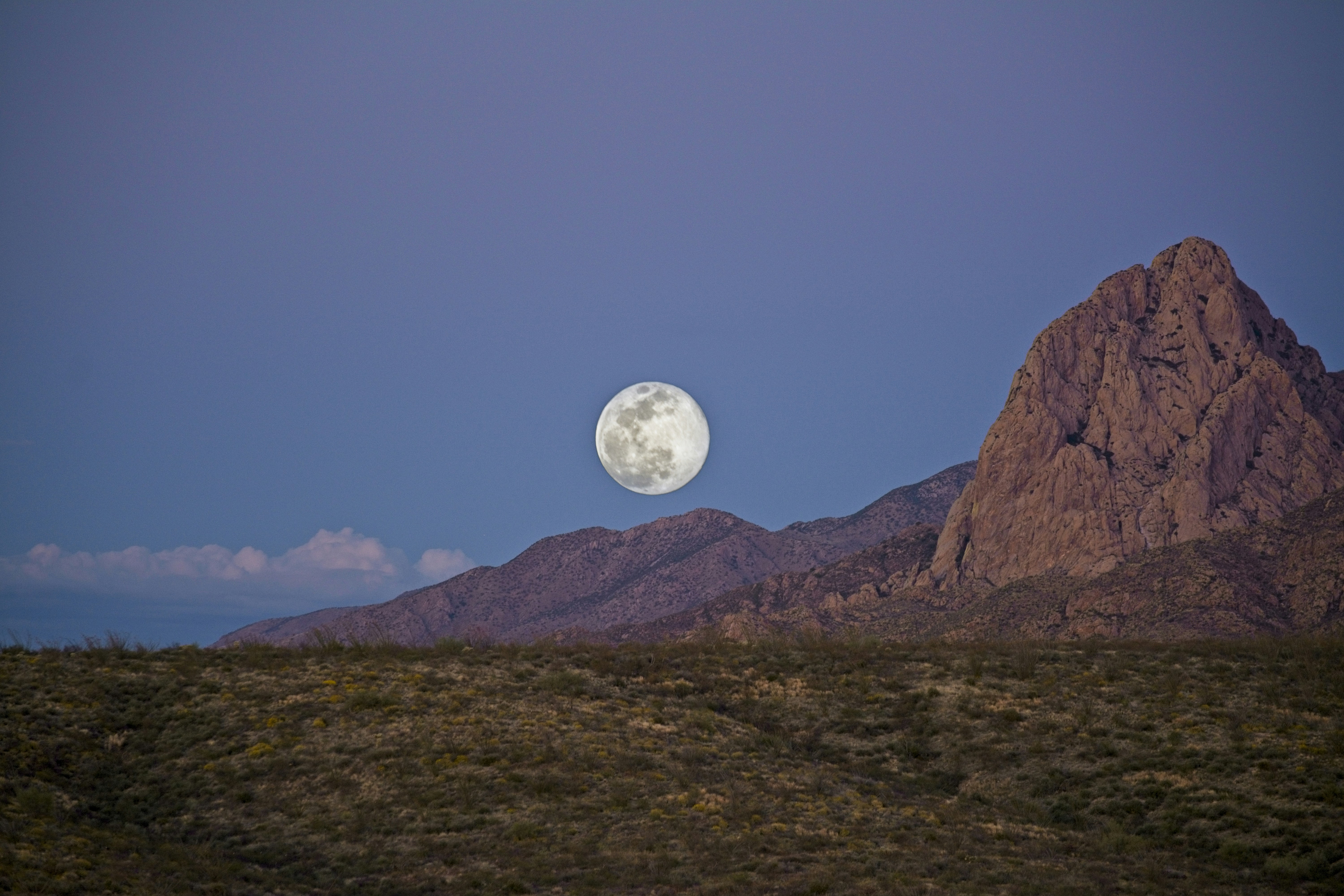 full moon over green grass field