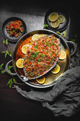vegetable dish on black ceramic bowl